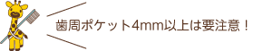 ※歯周ポケット4mm以上は要注意！